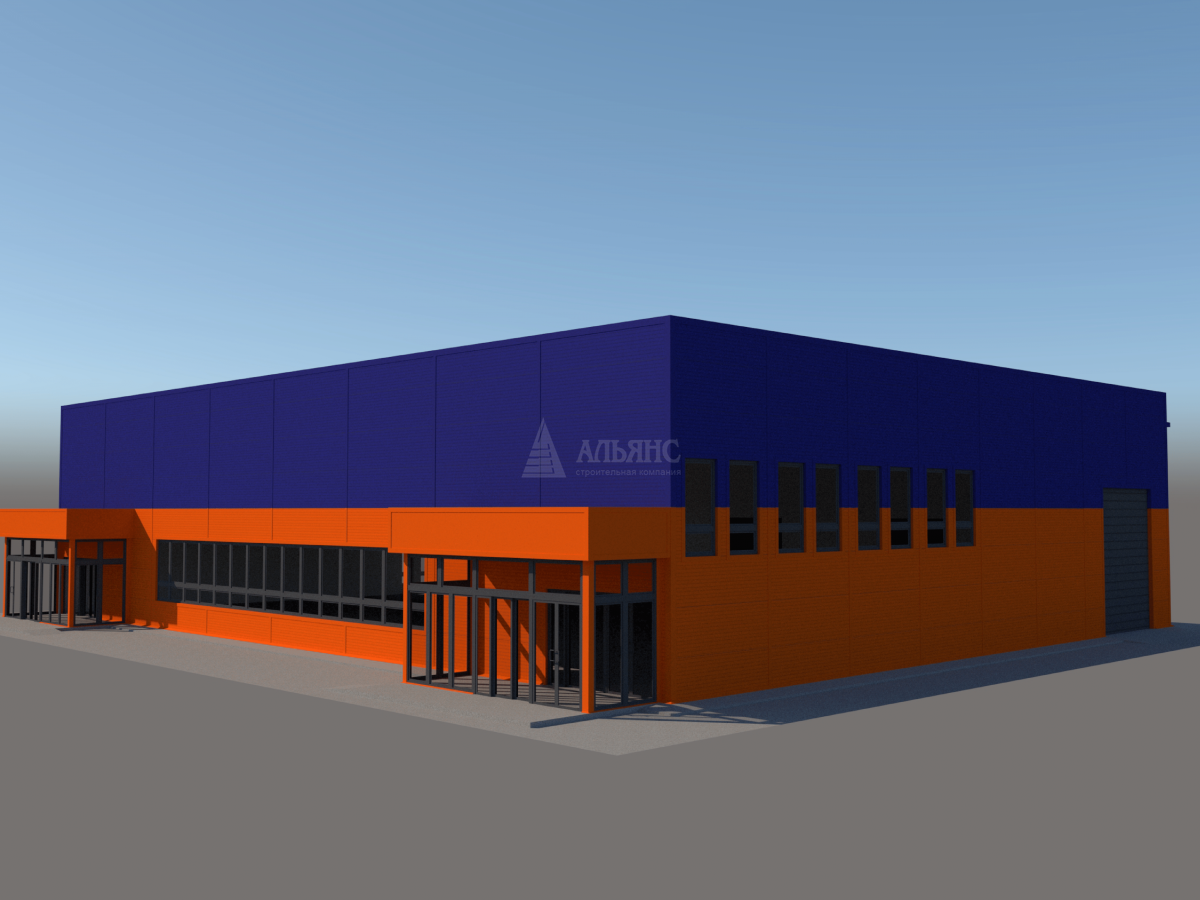 3D визуализация Магазин из сэндвич-панелей - фото 2