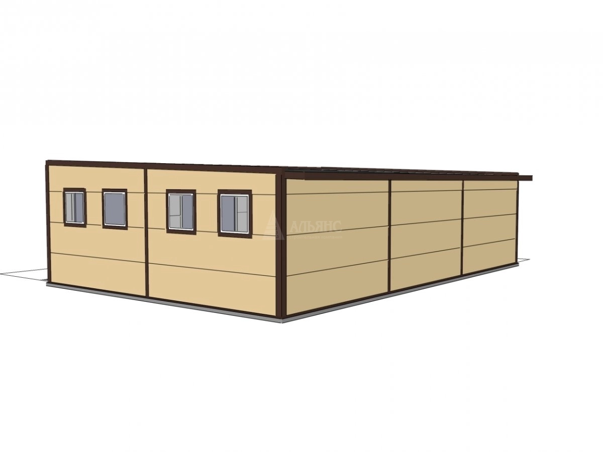 3D визуализация Гараж из сэндвич-панелей - фото 7